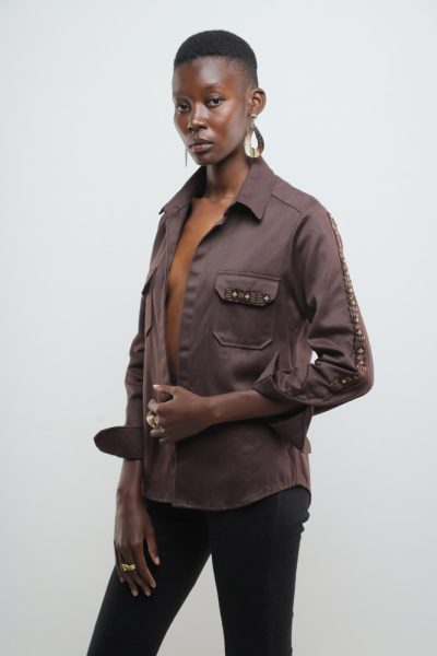 Jacket with beaded Kuba circle